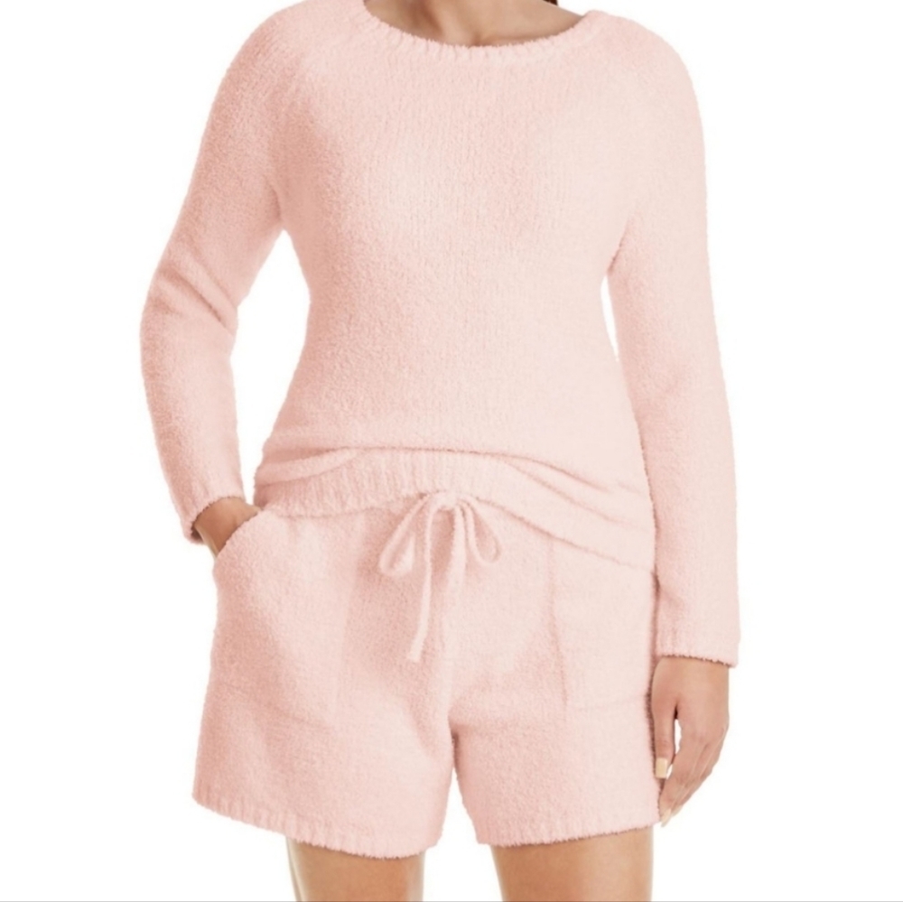 Luxury Premier Collection Incredibly Soft Pink Cozy Lounge Short Set sz Med